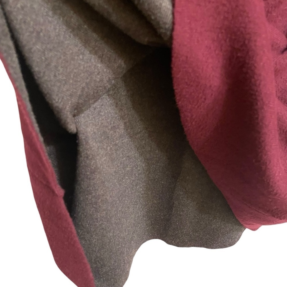Artisan NY Wine Burgundy Sweater Dress 3/4 Cuffed Sleeves Gray Interior Size M - Picture 5 of 7